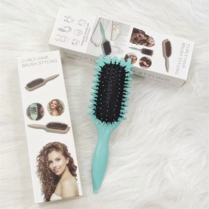 Best-selling bouncing curly defining styling comb air cushion comb striped wavy curl wheat straw smooth hair airbag comb