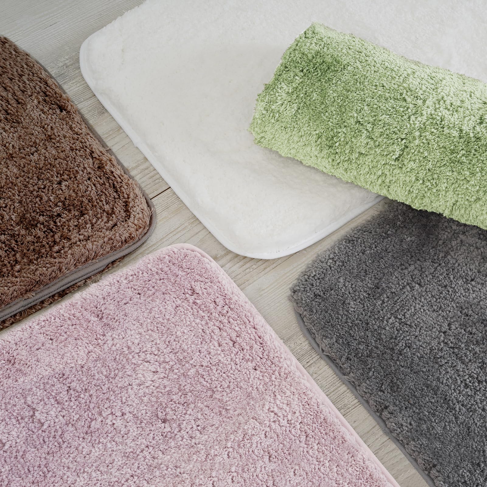 Shaggy Bath Rugs for Bathroom Non Slip , Water Absorbent Bath Mat, Soft Shower Mat for Bathroom Floor & Tub, Fluffy Plush Bathroom Rugs Machine Washable