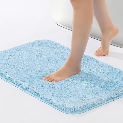 Shaggy Bath Rugs for Bathroom Non Slip , Water Absorbent Bath Mat, Soft Shower Mat for Bathroom Floor & Tub, Fluffy Plush Bathroom Rugs Machine Washable