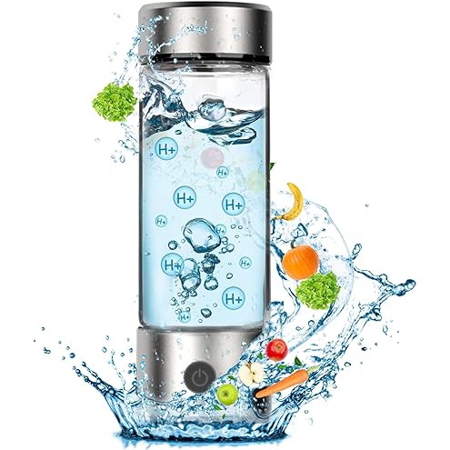 Hydrogen Water Bottle Deluxe Version, Up to 12000ppb Concentration, Upgrade Smart Touchscreen Control SPE Hydrogen Generator with LED Display Portable Hydrogen Water Machine