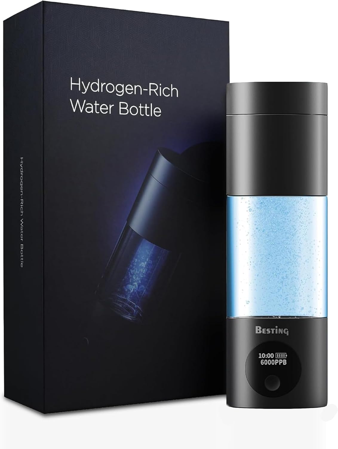 Hydrogen Water Bottle Deluxe Version, Up to 12000ppb Concentration, Upgrade Smart Touchscreen Control SPE Hydrogen Generator with LED Display Portable Hydrogen Water Machine