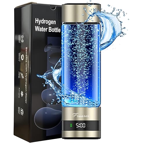 Hydrogen Water Bottle Deluxe Version, Up to 12000ppb Concentration, Upgrade Smart Touchscreen Control SPE Hydrogen Generator with LED Display Portable Hydrogen Water Machine
