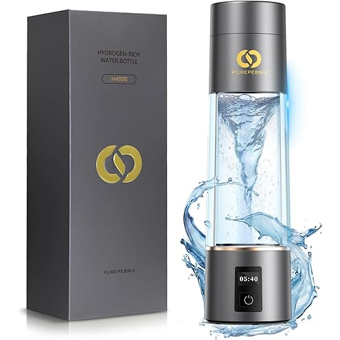 Hydrogen Water Bottle Deluxe Version, Up to 12000ppb Concentration, Upgrade Smart Touchscreen Control SPE Hydrogen Generator with LED Display Portable Hydrogen Water Machine