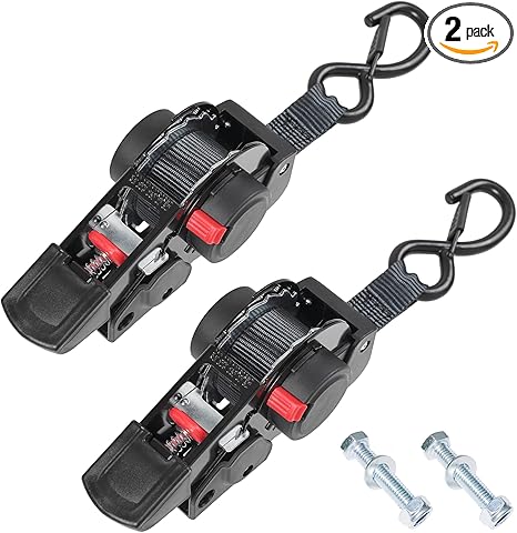 Ayaport Retractable Ratchet Straps 1 inch x 6ft Bolt-on Tie Down Straps to Trailer - 1410lbs Break Strength, Heavy Duty Trailer Strap for Cargo, Boat, Jet Ski, Motorcycles, ATV