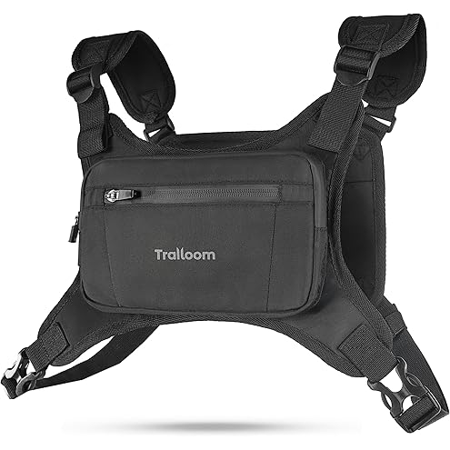 Chest Pack for Men Women - Tactical Vest for Outdoor, Adjustable Sport Chest Bag with Phone Holder & Extra Storage for Running, Cycling, EDC, Lightweight Running Backpack for Workouts