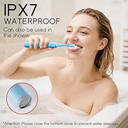 Dnil 2 Pack Sonic Electric Toothbrush, 42,000 VPM Rechargeable Toothbrush with Long-Lasting Battery, 5 Brushing Modes and Built-in 2-Minute Timer, Perfect for Home Use (Blue+White)