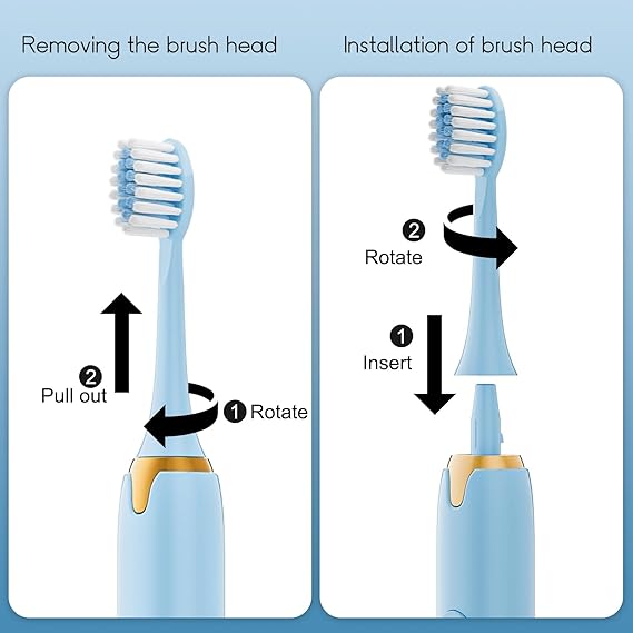 Dnil 2 Pack Sonic Electric Toothbrush, 42,000 VPM Rechargeable Toothbrush with Long-Lasting Battery, 5 Brushing Modes and Built-in 2-Minute Timer, Perfect for Home Use (Blue+White)