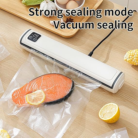 Vacuum Sealer Machine | Compact Design | One-Touch Automatic | Seal in 10-20 Seconds | Dry, Moist, Wet, and Cold Modes | With 10 Vacuum Bags & Built-in Cutter