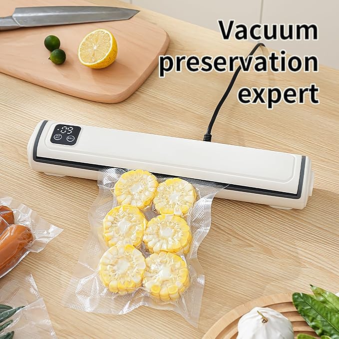 Vacuum Sealer Machine | Compact Design | One-Touch Automatic | Seal in 10-20 Seconds | Dry, Moist, Wet, and Cold Modes | With 10 Vacuum Bags & Built-in Cutter