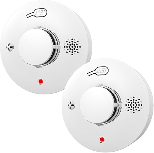 Smoke Detector, Fire Alarms for Home, Battery Powered Photoelectric Smoke Alarm with Test/Mute Button (Not Include Batteries),2 PCS