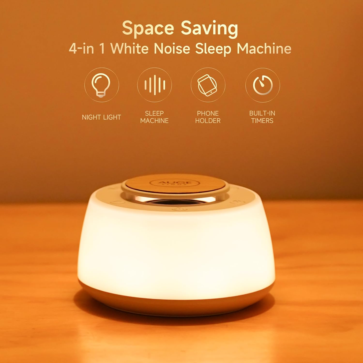 AUGE LIGHT White Noise Sound Machine, Sound Machine for Sleep Kids Adults, Baby White Noise Machine with 3 Timer Modes, Noise Machine for Baby Kids Adults, 30 Soothing Sounds 32 Volume Levels