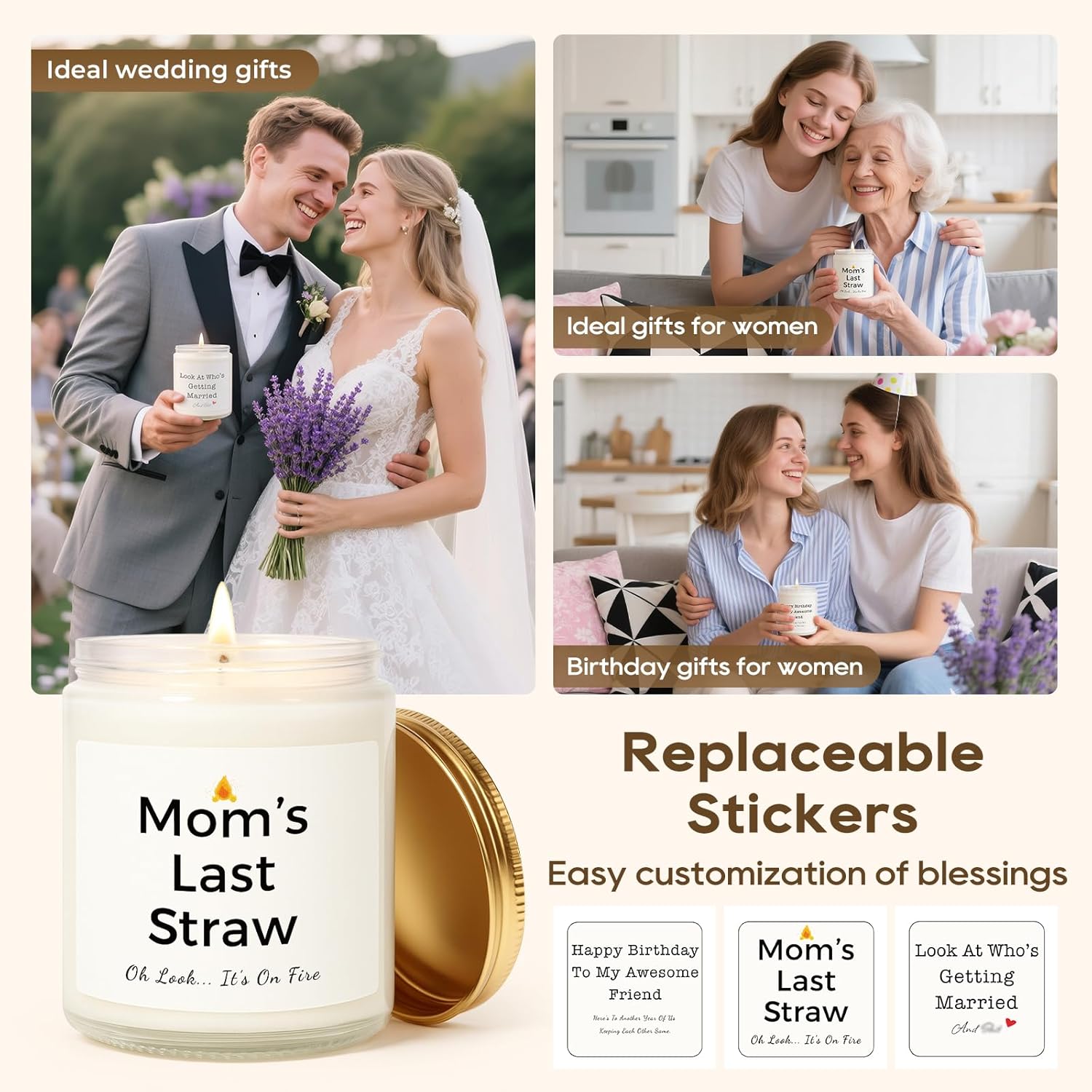 Funny Wedding Gifts for Women, Bridal Shower Gifts for Bride, Unique Engagement Gift for Couple, Bachelorette & Bride to Be, Best Friend, Her, Ideal Valentine's Day Gift with Replaceable Stickers