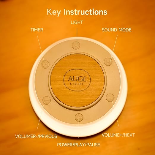AUGE LIGHT White Noise Sound Machine, Sound Machine for Sleep Kids Adults, Baby White Noise Machine with 3 Timer Modes, Noise Machine for Baby Kids Adults, 30 Soothing Sounds 32 Volume Levels