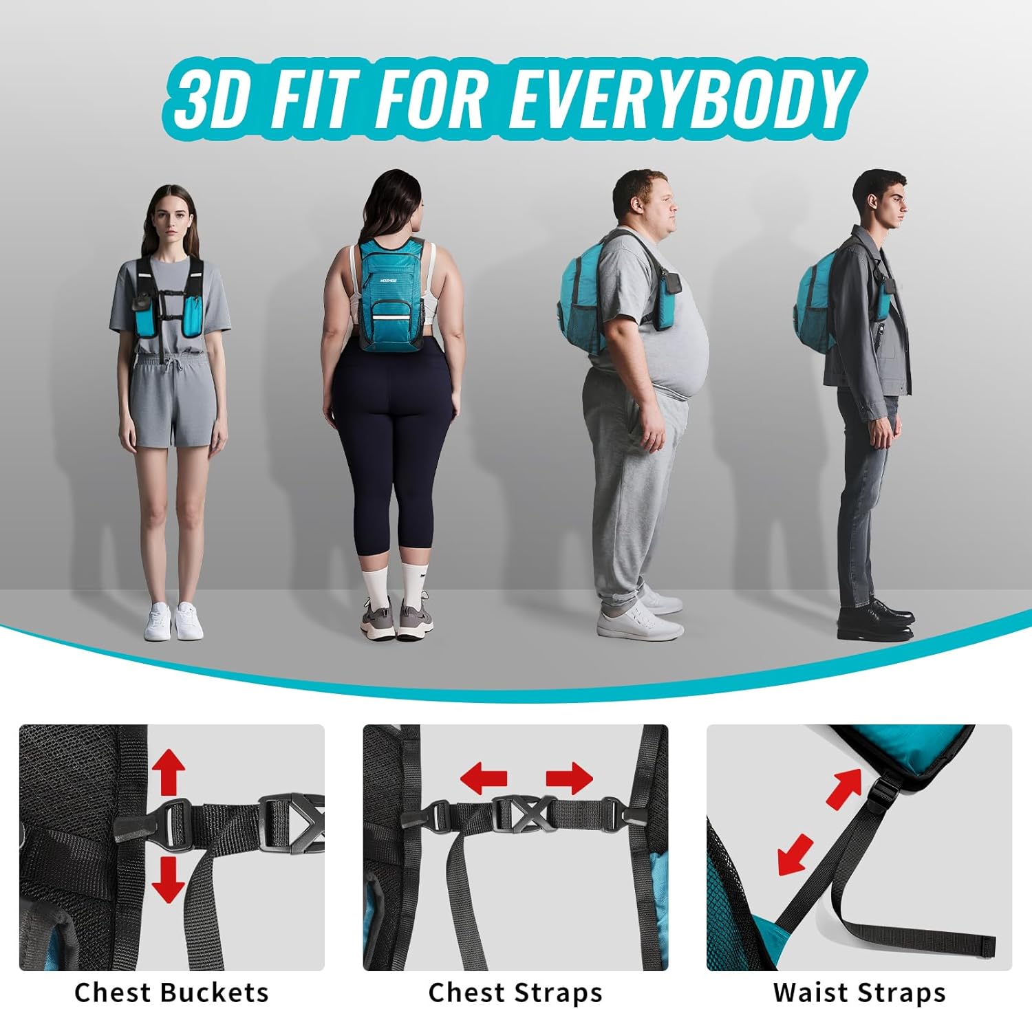 HOZMOZ 10L Small Hiking Backpack For Women Men, Lightweight Travel Packable Back Pack, Foldable Camping Hiking Daypack With Vest-style and Touchscreen Phone Pocket (Lake Green)