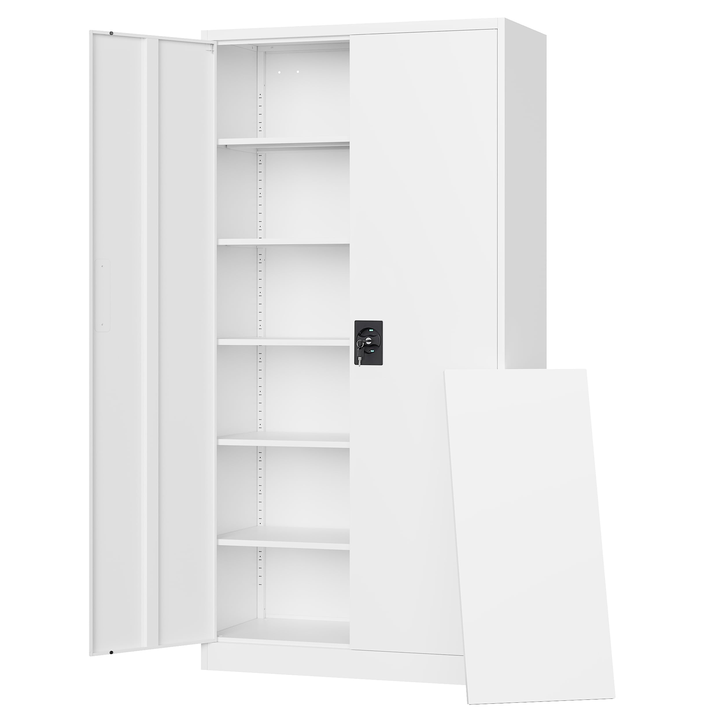 改Letaya Metal Garage Storage Cabinets with Lock Door and Adjustable Shelves, Steel Tool Cabinets for Home,Office,Warehouse Organisieren (White, 72" H)