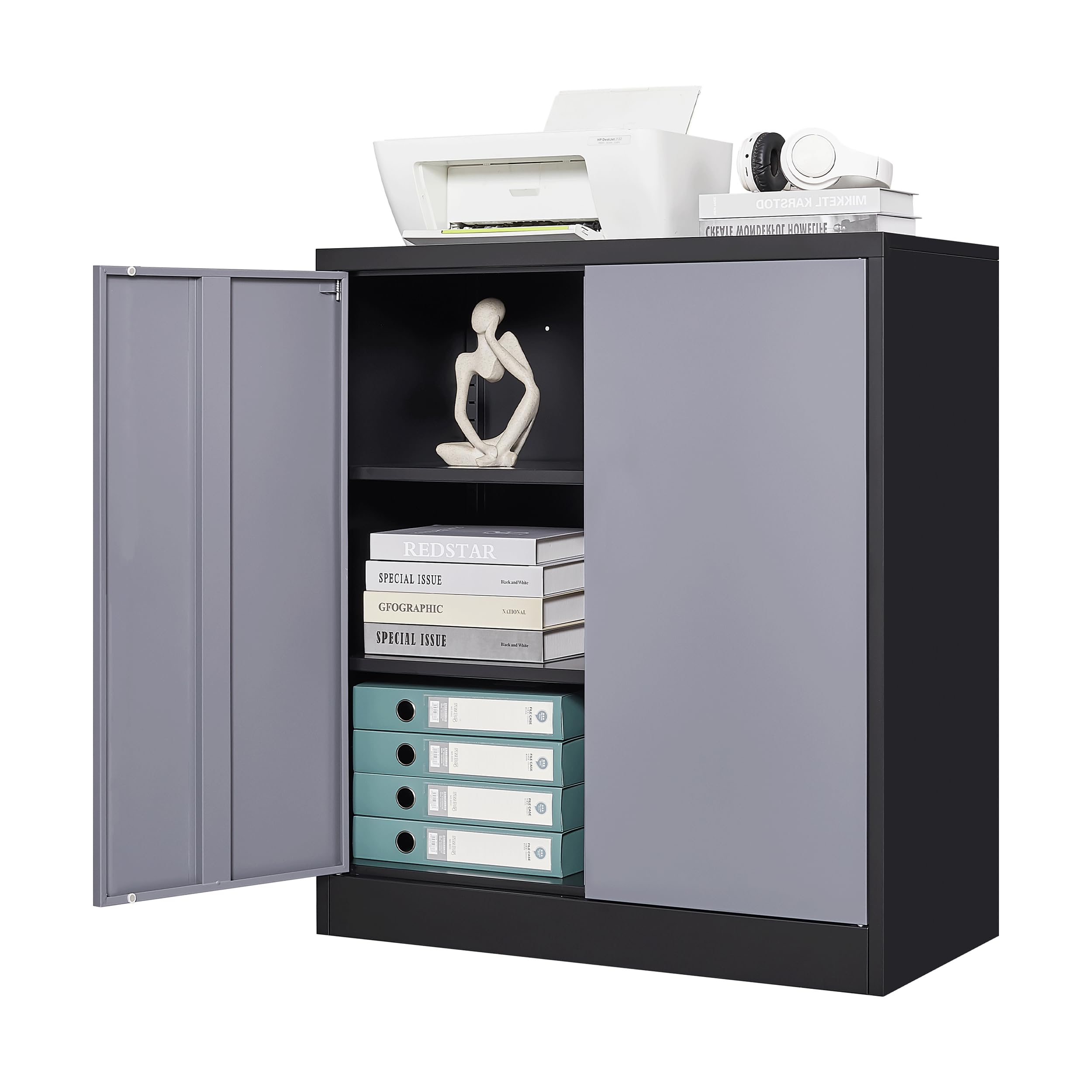 Metal Garage Storage Cabinets with Lock Door and Adjustable Shelves, Steel Tool Cabinets for Home,Office,Warehouse Organisieren