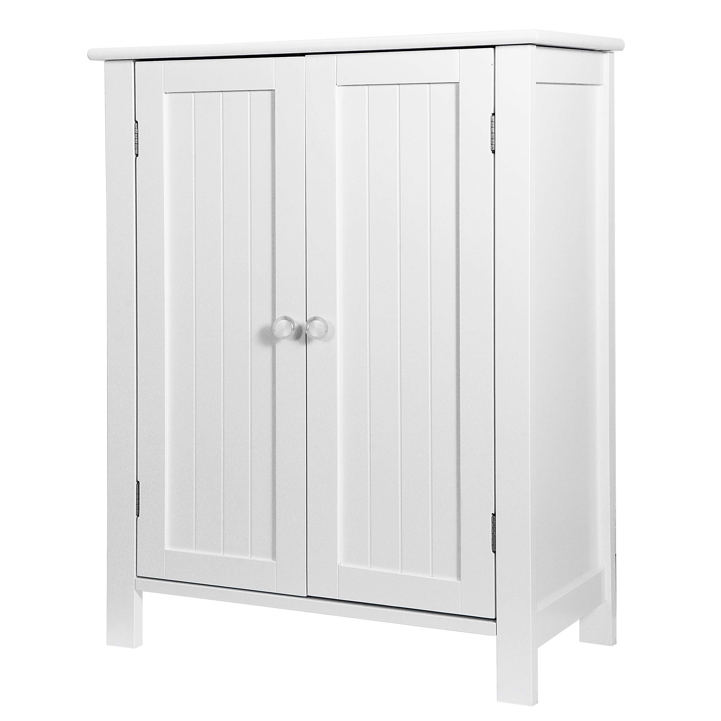 Modern Bathroom Floor Storage Cabinet with Adjustable Shelf and Double Door Rust Proof, Living Room Modern Home Furniture Storage Organizer Cabinet