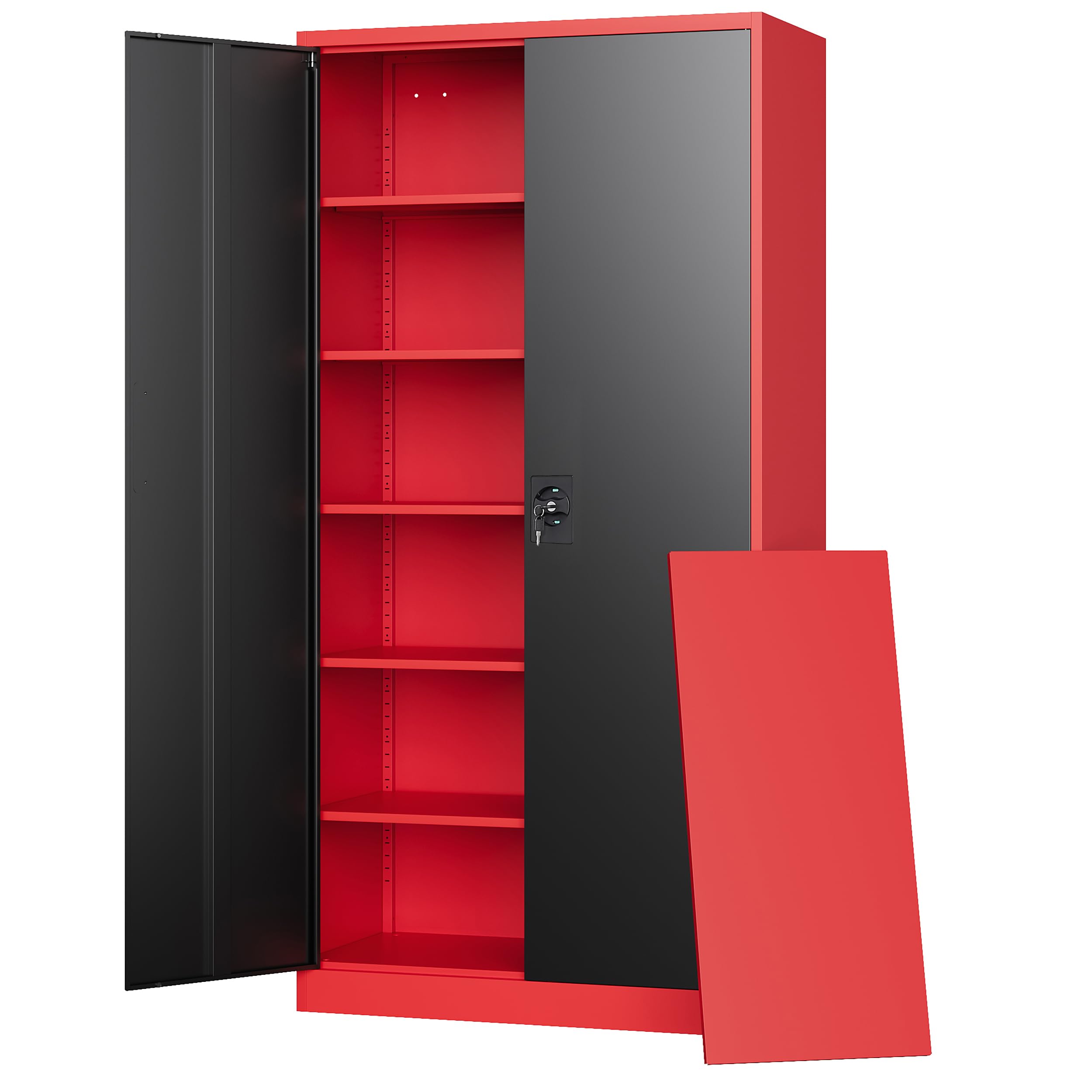Metal Garage Storage Cabinets with Lock Door and Adjustable Shelves, Steel Tool Cabinets for Home,Office,Warehouse Organisieren