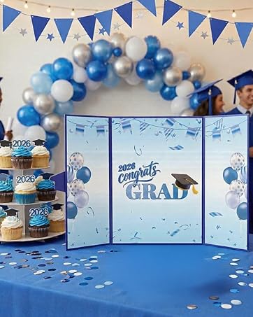 2026 Graduation Decorations Class of 2026 Guest Book – Orange Sign in Book Alternative 18x12 Inch Tri-Fold Signature Board for High School College Party Congrats Grad Keepsake Orange