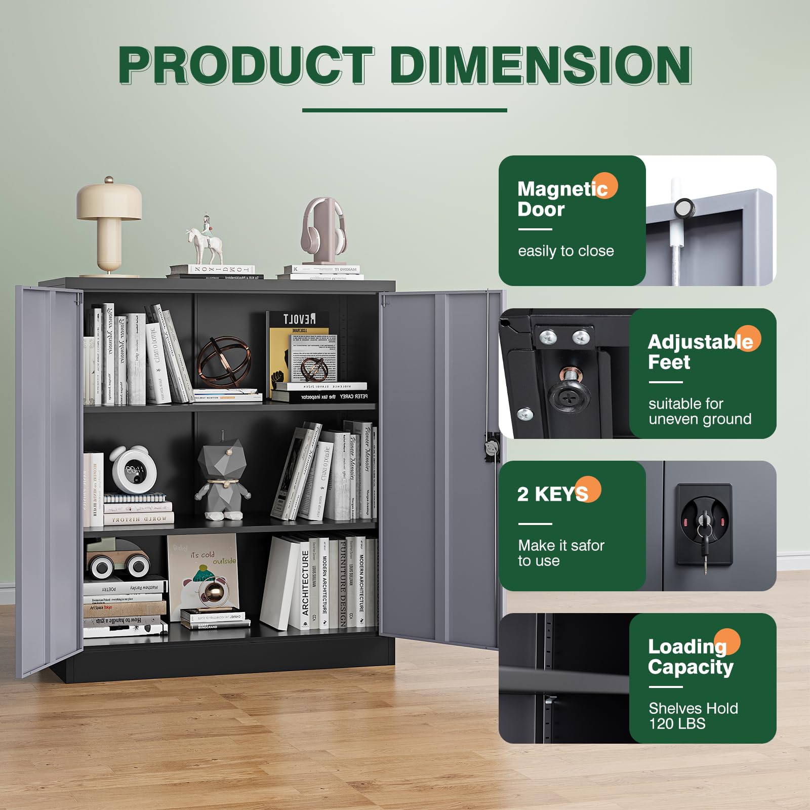 Metal Garage Storage Cabinets with Lock Door and Adjustable Shelves, Steel Tool Cabinets for Home,Office,Warehouse Organisieren