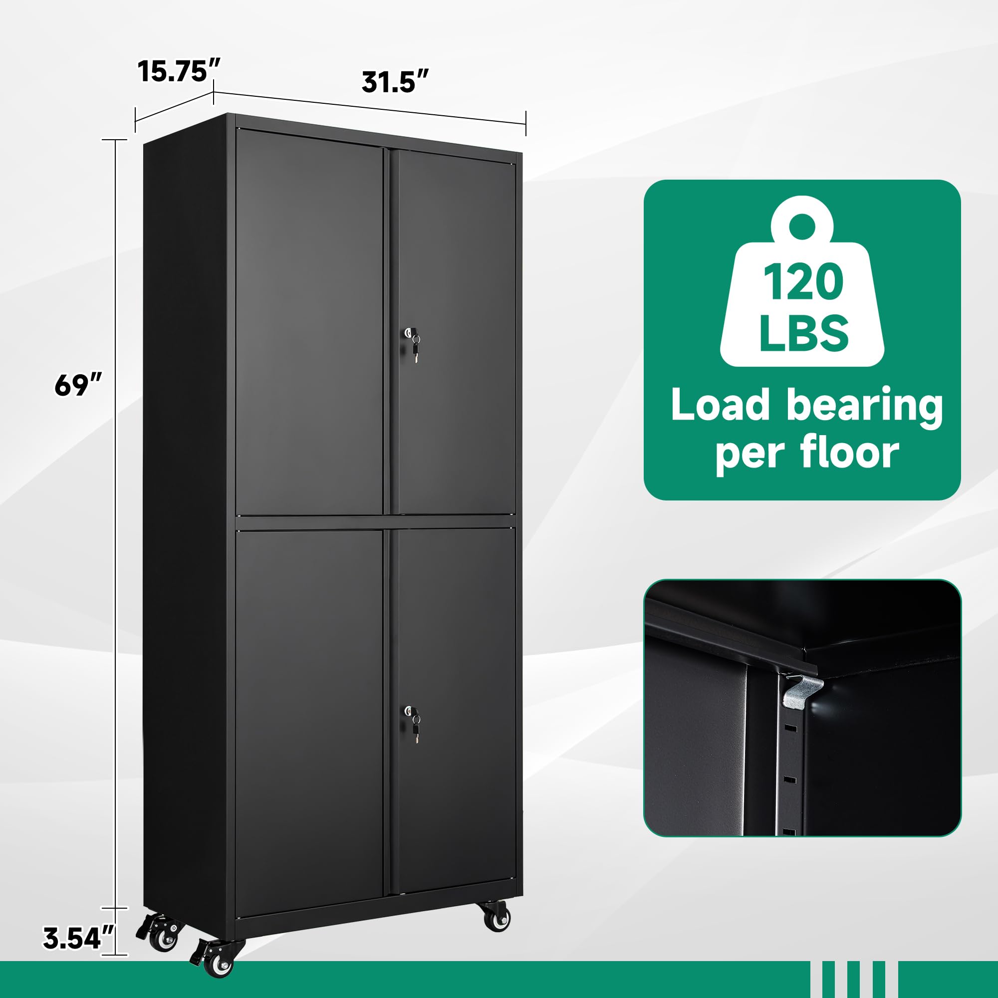 Metal Garage Storage Cabinets with Lock Door and Adjustable Shelves, Steel Tool Cabinets for Home,Office,Warehouse Organisieren