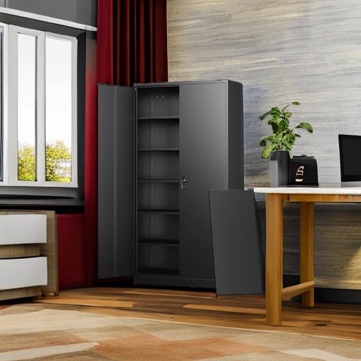 Metal Garage Storage Cabinets with Lock Door and Adjustable Shelves, Steel Tool Cabinets for Home,Office,Warehouse Organisieren