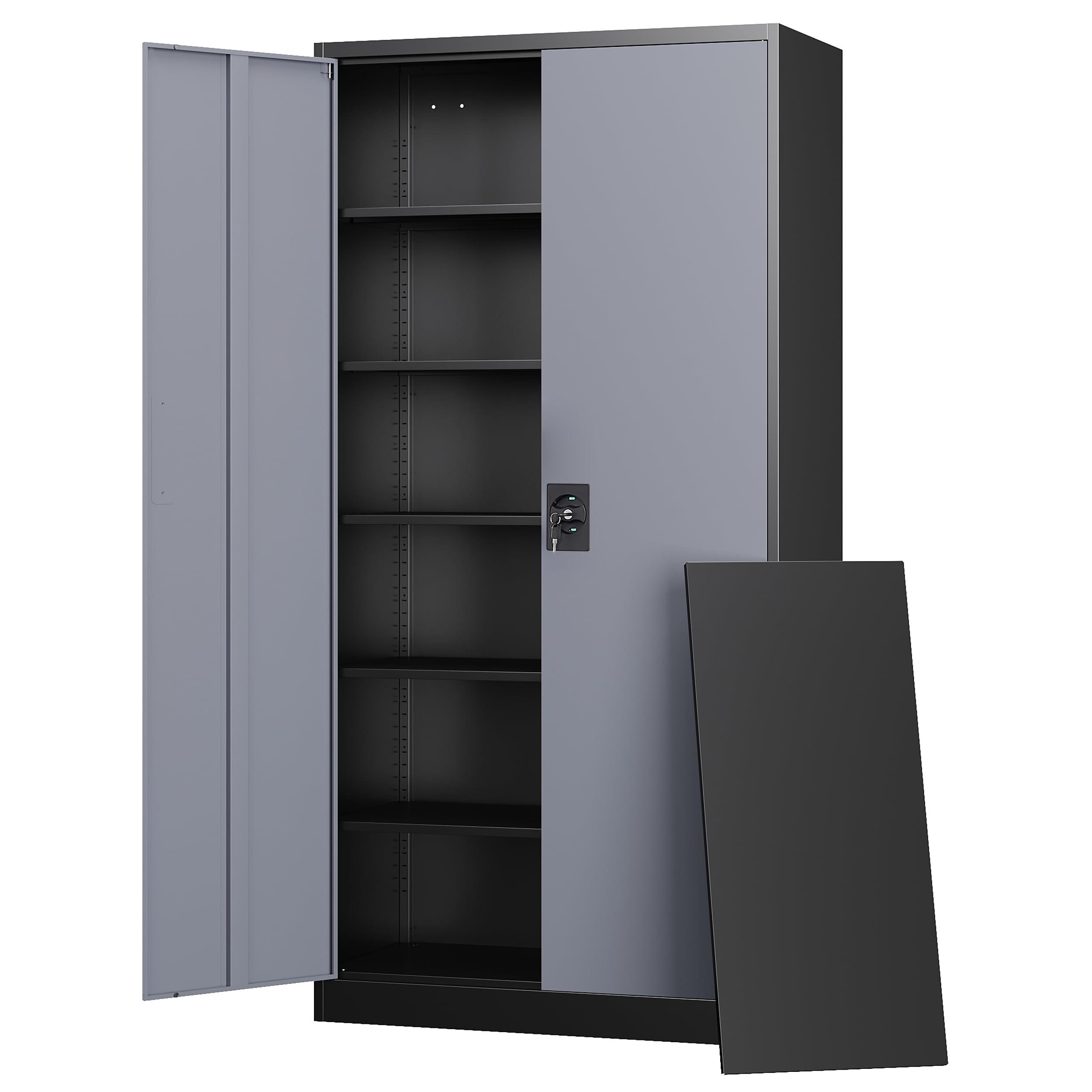 Metal Garage Storage Cabinets with Lock Door and Adjustable Shelves, Steel Tool Cabinets for Home,Office,Warehouse Organisieren