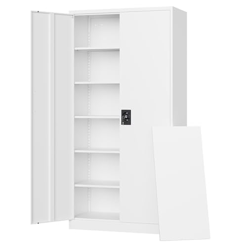 Metal Garage Storage Cabinets with Lock Door and Adjustable Shelves, Steel Tool Cabinets for Home,Office,Warehouse Organisieren