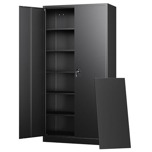 Metal Garage Storage Cabinets with Lock Door and Adjustable Shelves, Steel Tool Cabinets for Home,Office,Warehouse Organisieren