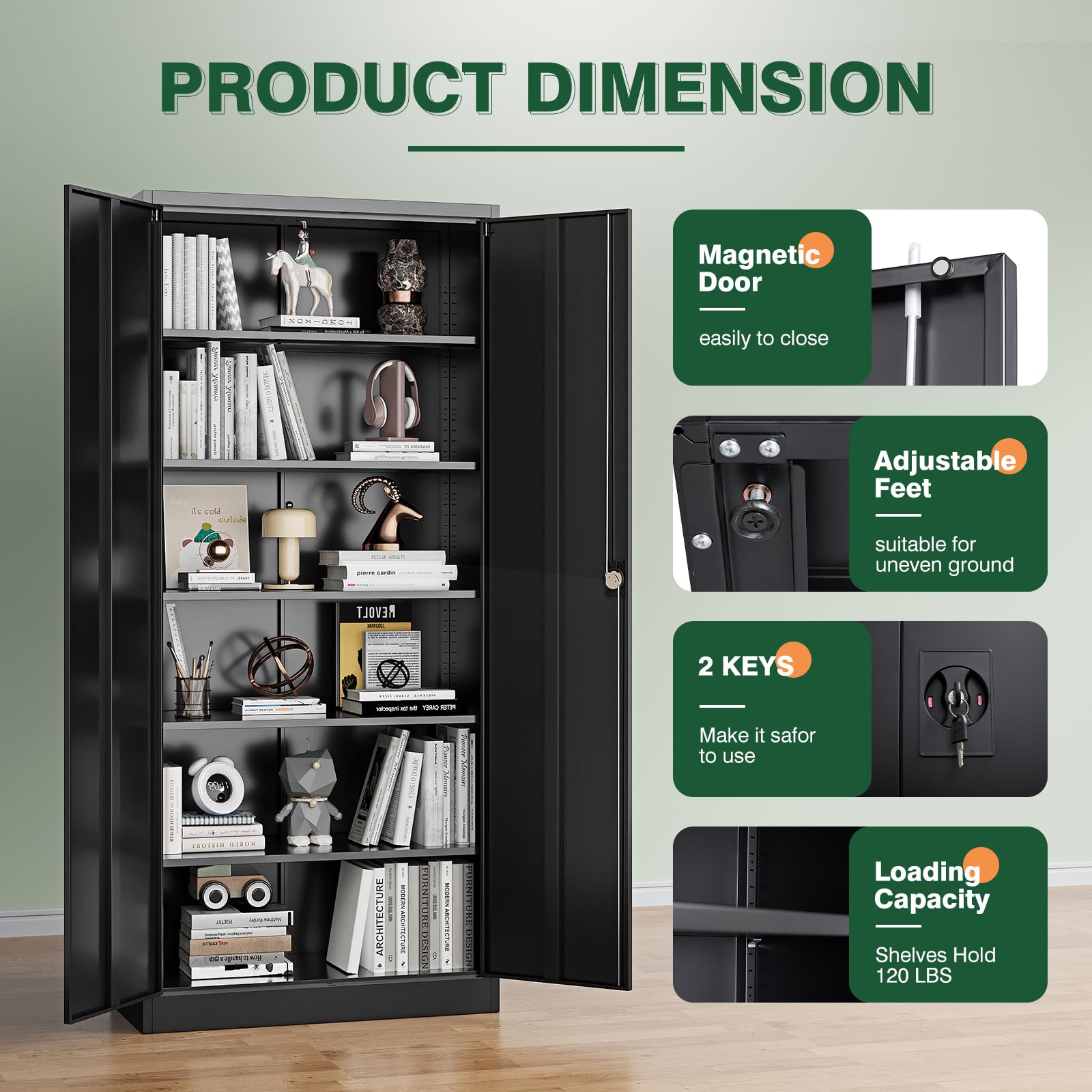 Metal Garage Storage Cabinets with Lock Door and Adjustable Shelves, Steel Tool Cabinets for Home,Office,Warehouse Organisieren