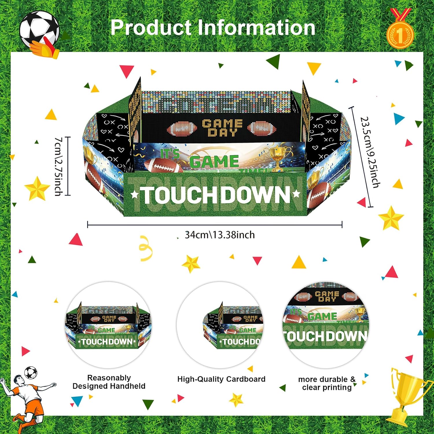 2026 World Cup 2 Pack Soccer Party Decorations Food Serving Tray- 9 Compartment Soccer Field Snack Tray, Serving Platter for Game Day, Birthday Party Supplies, Sports Event & Fan Celebration
