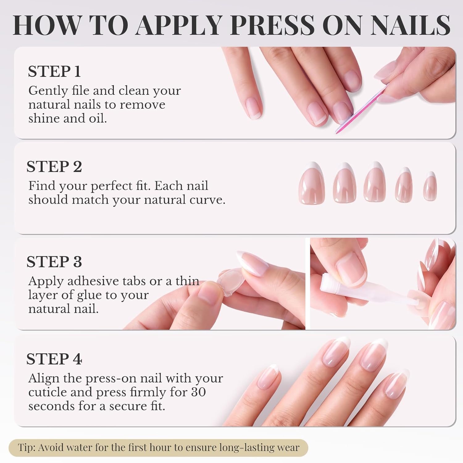 Fake Nails Press Ons Almond - Metallic Rose Gold Chrome Fake Nails, Handmade Reusable for Party Look, 30 Nails in 15 Sizes with Glue, Adhesive Tabs, File, Prep Pad, Manicure Stick
