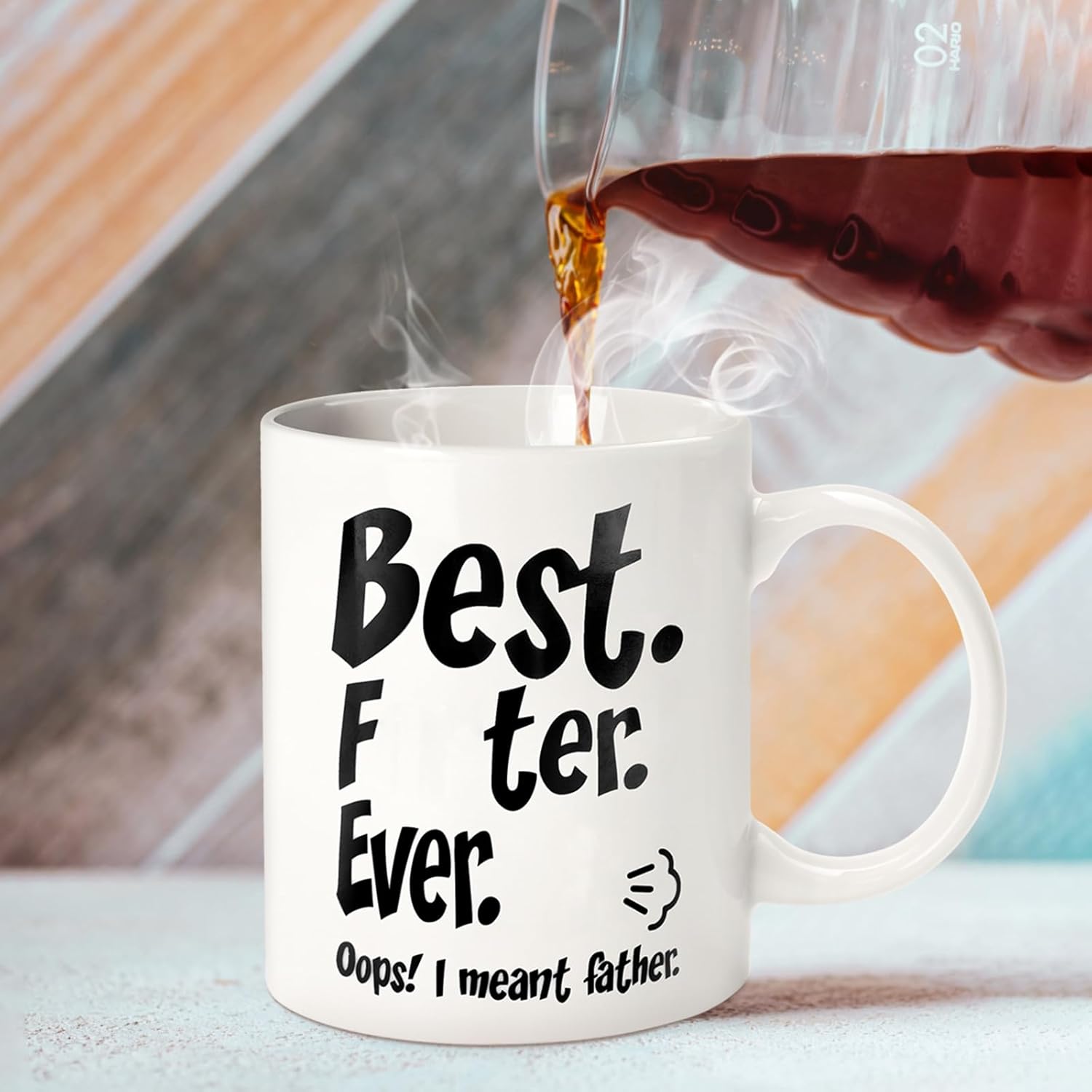 Fathers Day Funny Gifts for Dad Husband Him from Daughter Son Kids Wife - 11 OZ Ceramic Coffee Mug - Stocking Stuffers for Christmas Xmas,Birthday, Anniversary Gag Presents Ideas for PaPa Step Dad