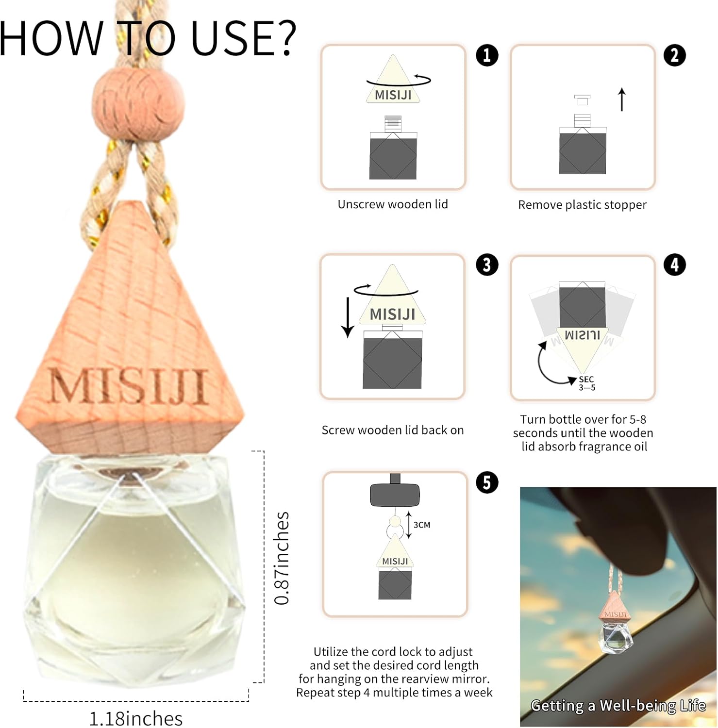 Hanging Car Air Freshener-Sakura,Long Lasting Fragrance Car Scents,Car Decorations