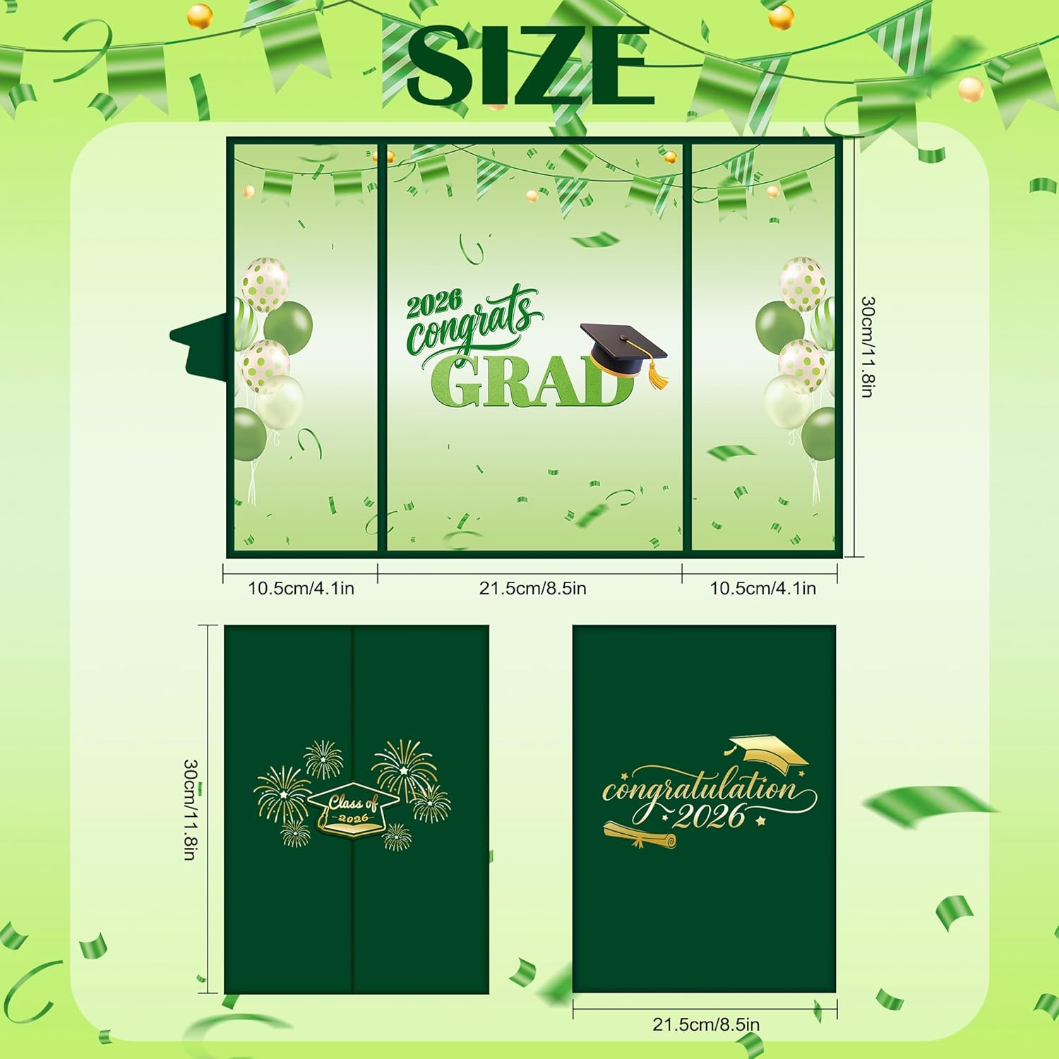 2026 Graduation Decorations Class of 2026 - Green Graduation Guest Book Sign in Board Graduation Signature Book for College & High School Party Supplies Graduation Gifts Green