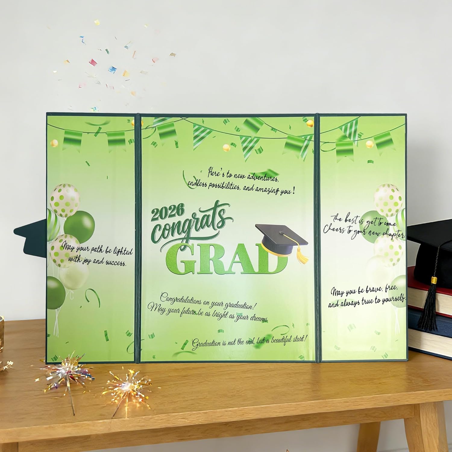2026 Graduation Decorations Class of 2026 - Green Graduation Guest Book Sign in Board Graduation Signature Book for College & High School Party Supplies Graduation Gifts Green