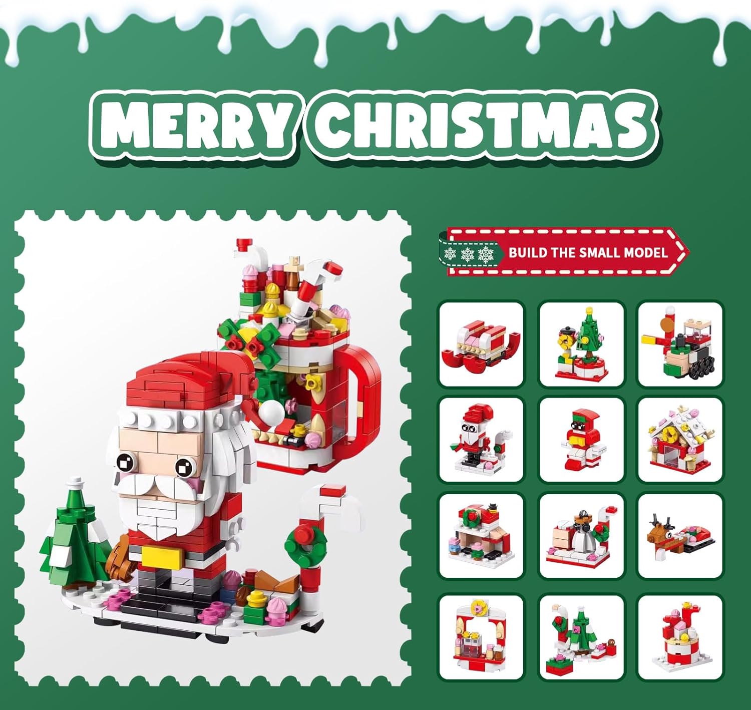 2025 Christmas Advent Calendar 6 IN 1 Santa Claus Building Blocks Toys 12 Days Countdown Calendar Toys for Kids, Christmas Building Toy Party Favors, Kids Christma Gifts for Boys &amp; Girls