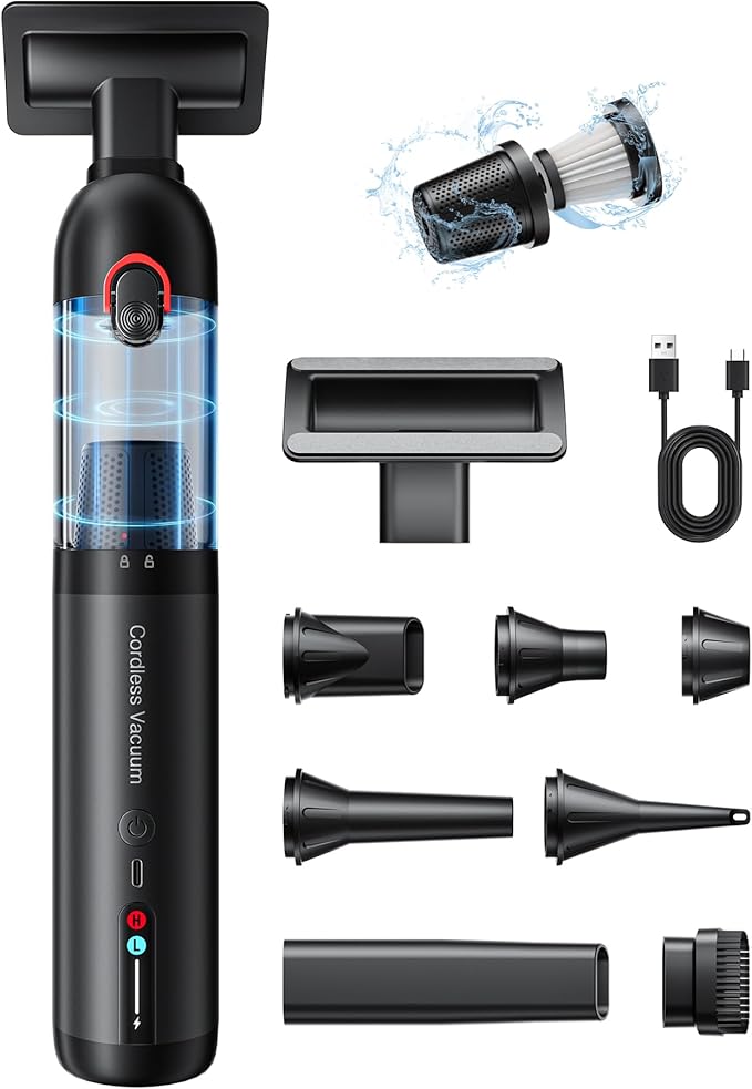 Cordless Handheld Vacuum Cleaner-21000Pa Portable Vacuum for Car Home Office Pet Hair