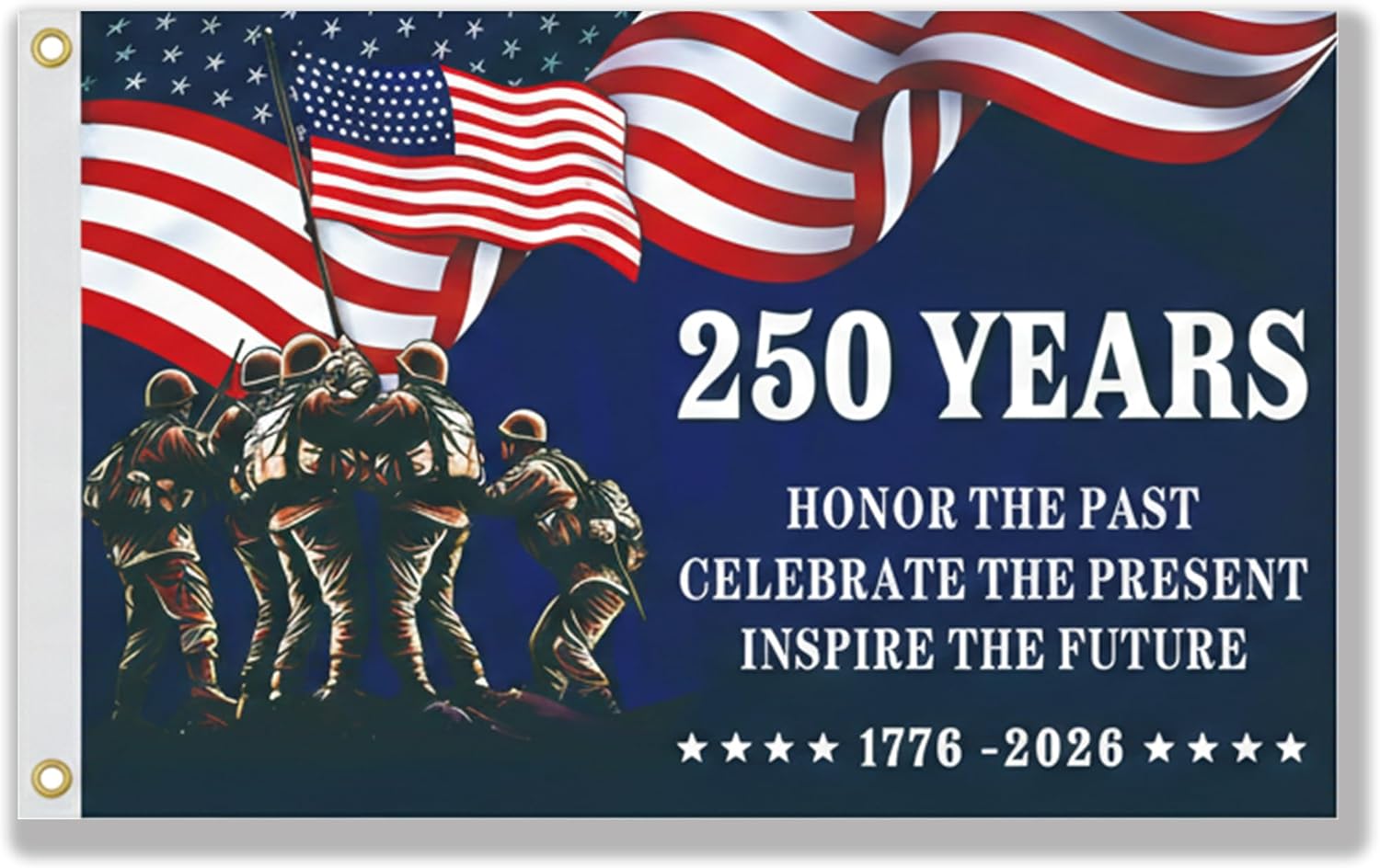 250th Anniversary American Flag, Semiquincentennial Commemorative 1776-2026, USA 250 3x5 Ft Flags, Double-Sided Printed, Three-Layer Fabric, Outdoor Decorative Flag (B)