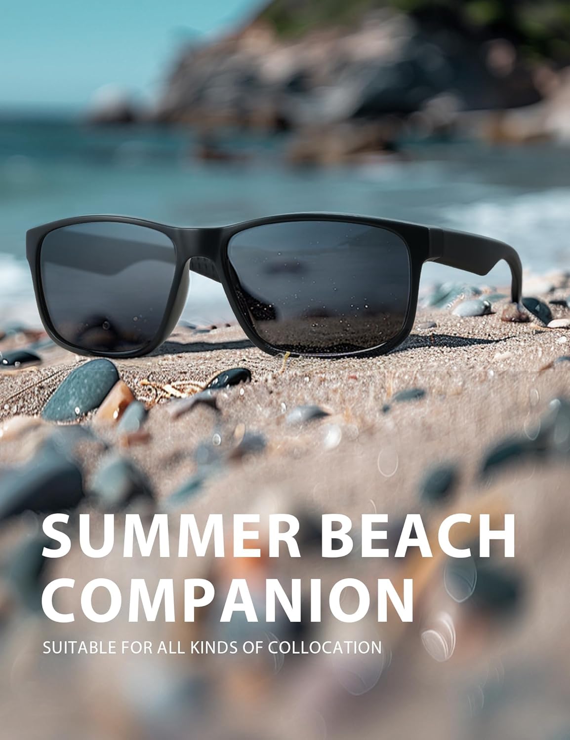 Polarized Sunglasses for Men Women, Lightweight Square Mens Sunglasses UV Protection for Driving Fishing Golf