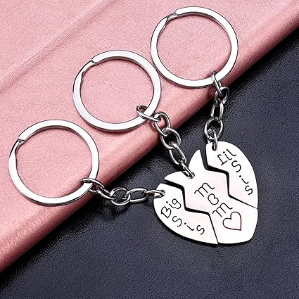 Mothers Day Funny Gifts for Mom from Daughter Son, 3PCS Stainless Steel Mother Big Little Sis Keychain Gifts Set for Mother’s Day Birthday