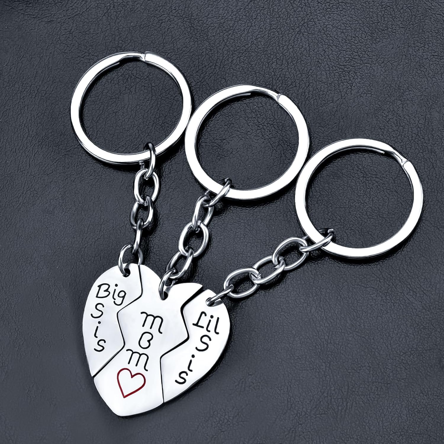 Mothers Day Funny Gifts for Mom from Daughter Son, 3PCS Stainless Steel Mother Big Little Sis Keychain Gifts Set for Mother’s Day Birthday