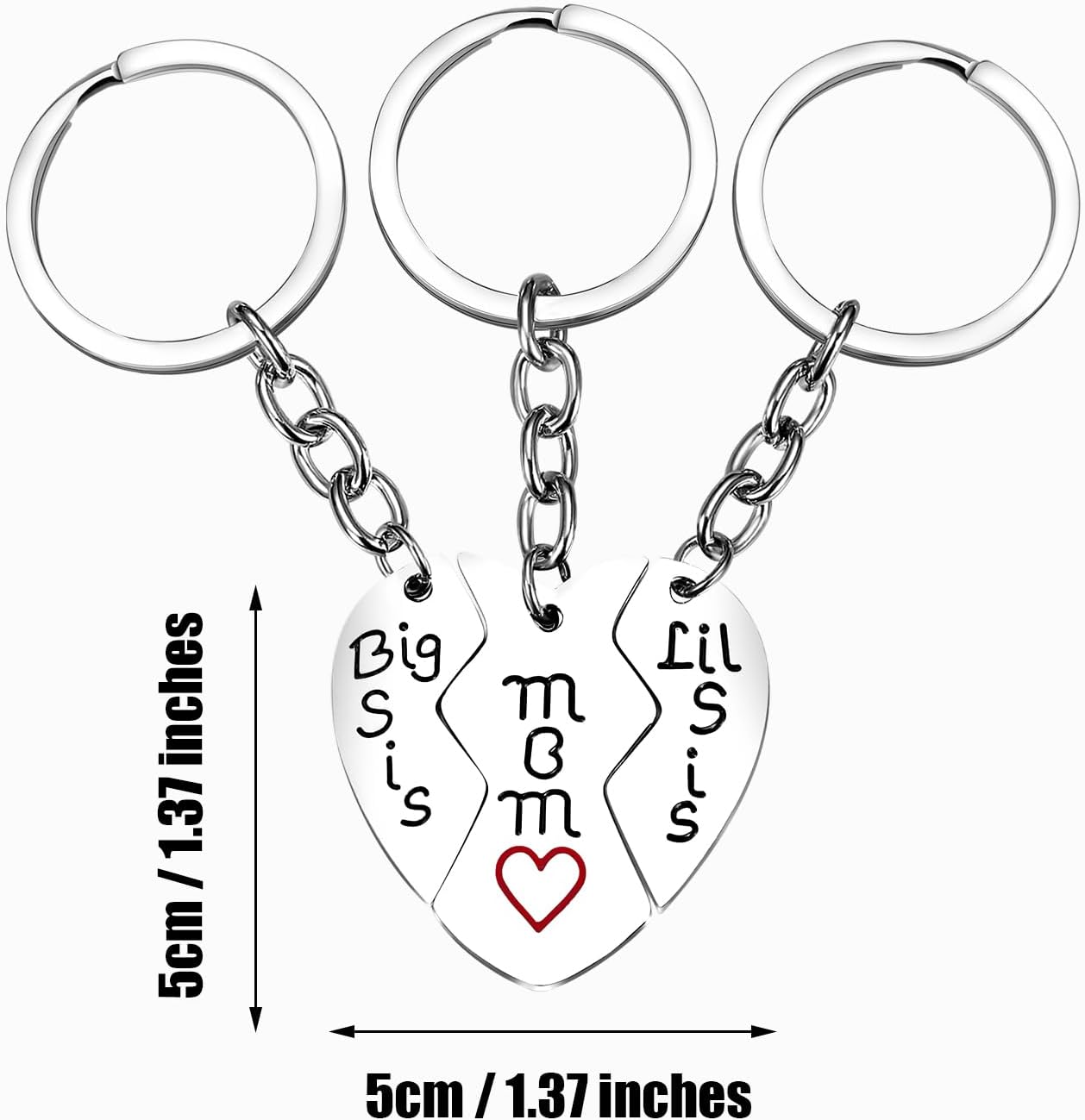 Mothers Day Funny Gifts for Mom from Daughter Son, 3PCS Stainless Steel Mother Big Little Sis Keychain Gifts Set for Mother’s Day Birthday