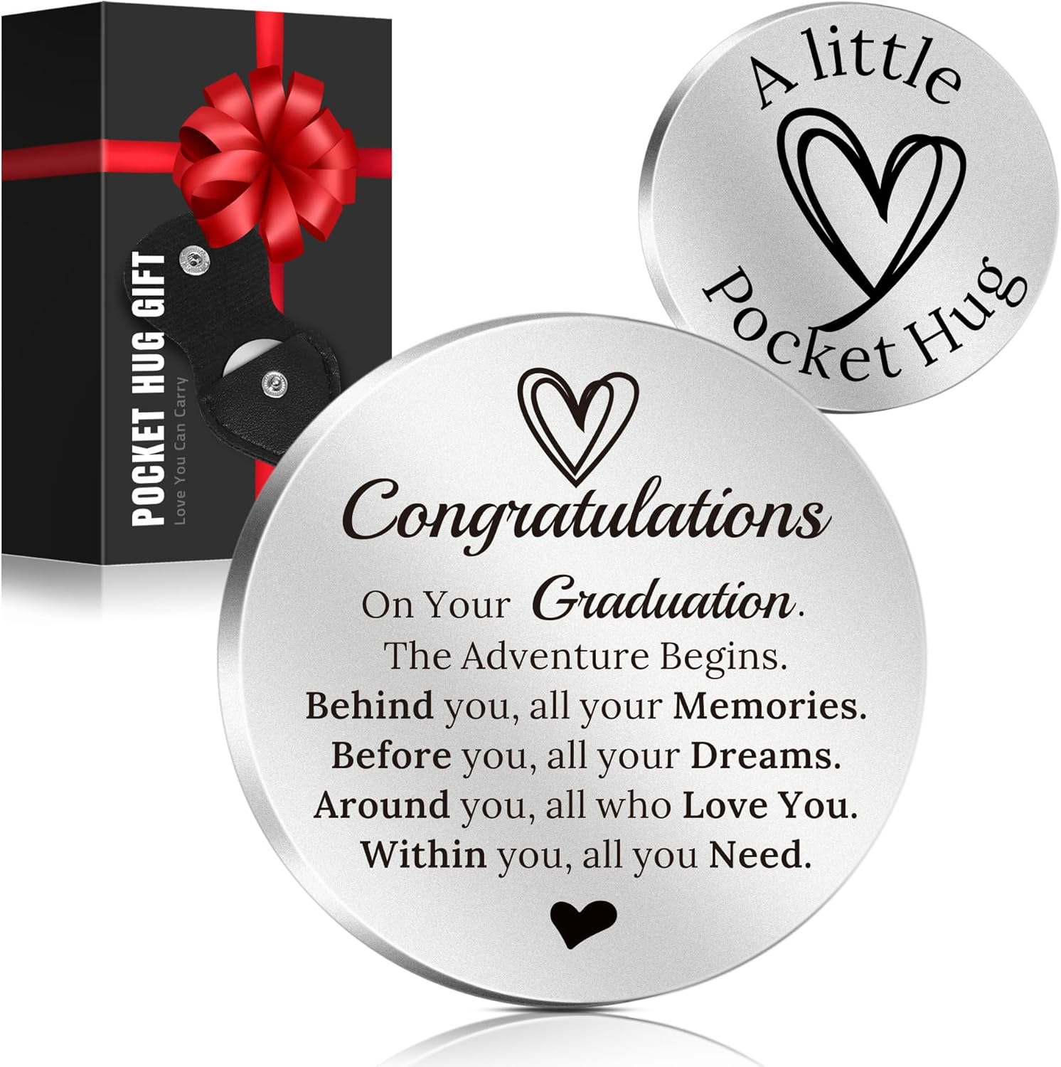 LAGERFEY Mothers Day Graduation Inspirational Keychain Gifts,Valentines Day for Him Her Gifts - Pocket Hug, Gifts for Men