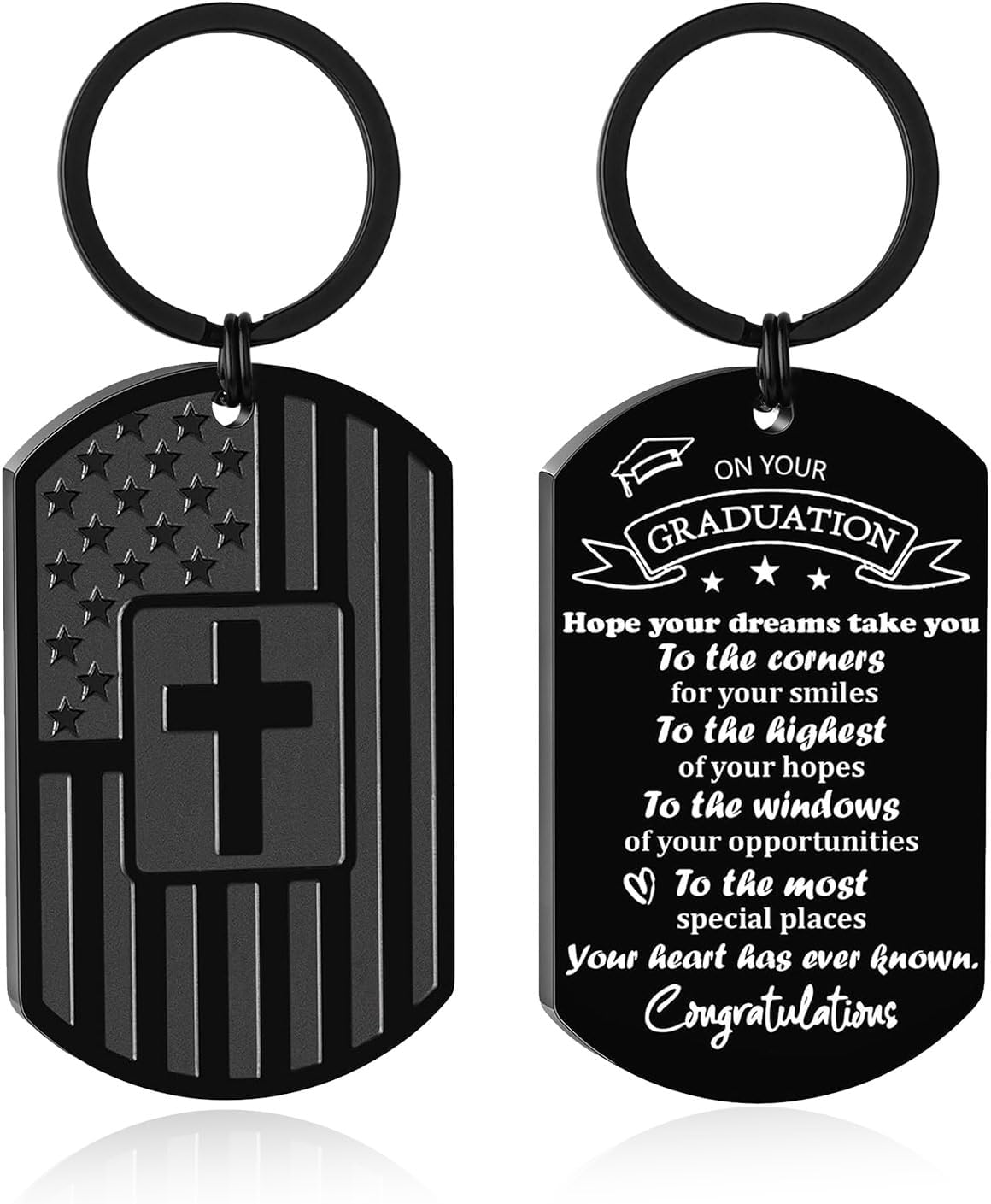 DuoDiner Graduation Christian Gifts - Keychain Gifts for Men Religious Mens Gifts