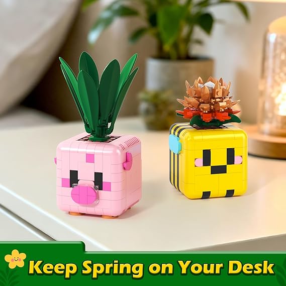 Botanicals Plants Building Blocks, Compatible with Lego Botanicals Flowers, Creative Desk Decor for Teens Adults Kids Toys for Boys Girls Students