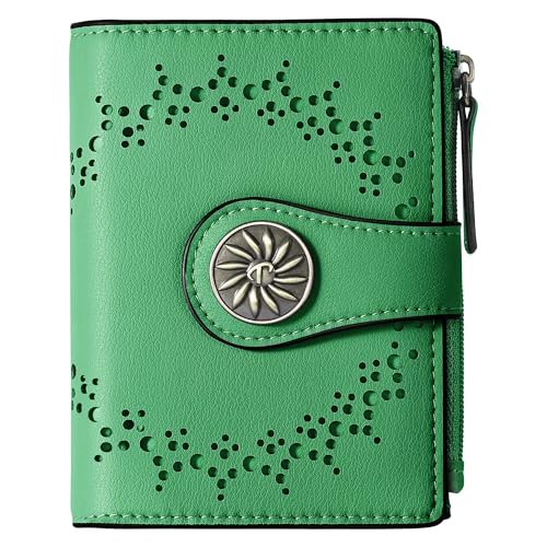 Tipmile Small Wallet Women Bifold RFID Blocking Card Holder Leather Wallets with Zipper Coin Pocket