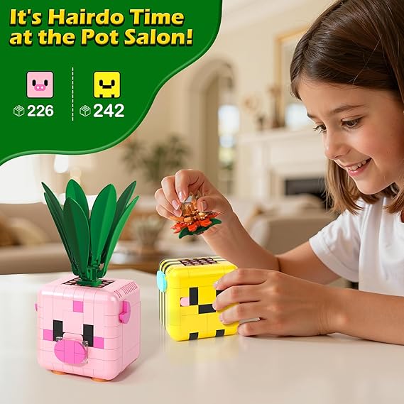 Botanicals Plants Building Blocks, Compatible with Lego Botanicals Flowers, Creative Desk Decor for Teens Adults Kids Toys for Boys Girls Students