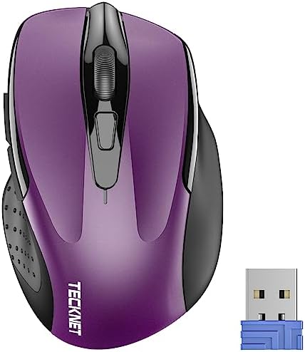 TECKNET-Wireless-Mouse-2-4G-Ergo-Optical-6Btn-24Mo-2600DPI-5Adj-Purple