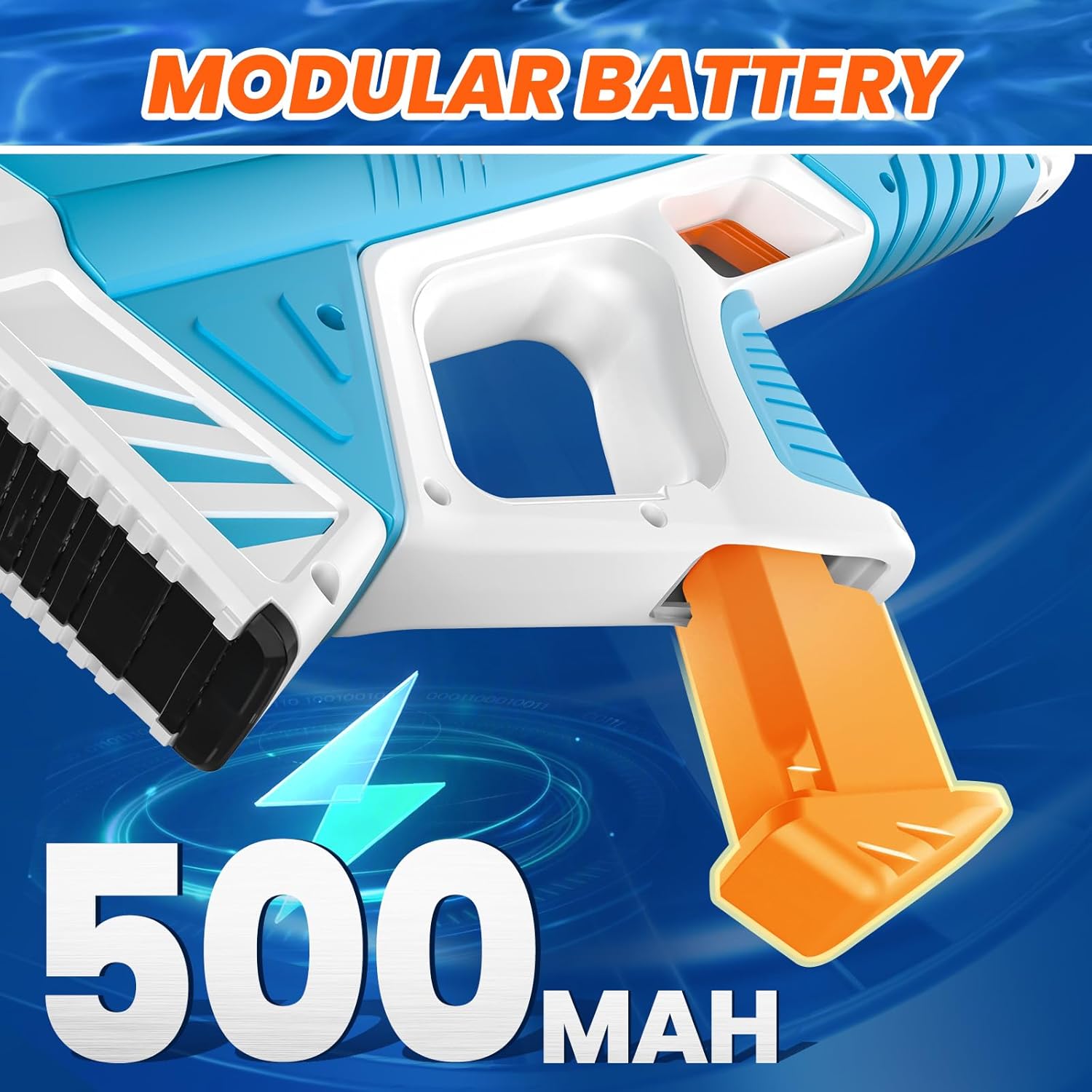 Skirfy Electric Water Gun with Display,Auto Suction Water Guns for Adults&Kids,Squirt Guns Battery Powered Automatic Water Blasts,Pool Beach Outdoor Party Toys for Kids